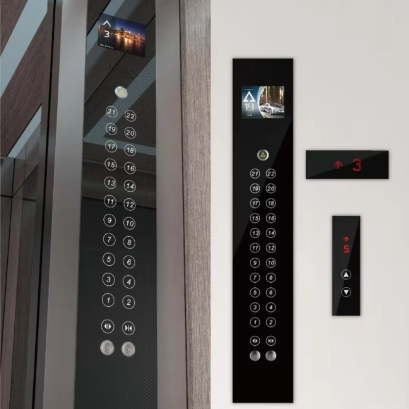 VTSP332 Felvonórészek Négyzet alakú nyomógomb LED-fénnyel