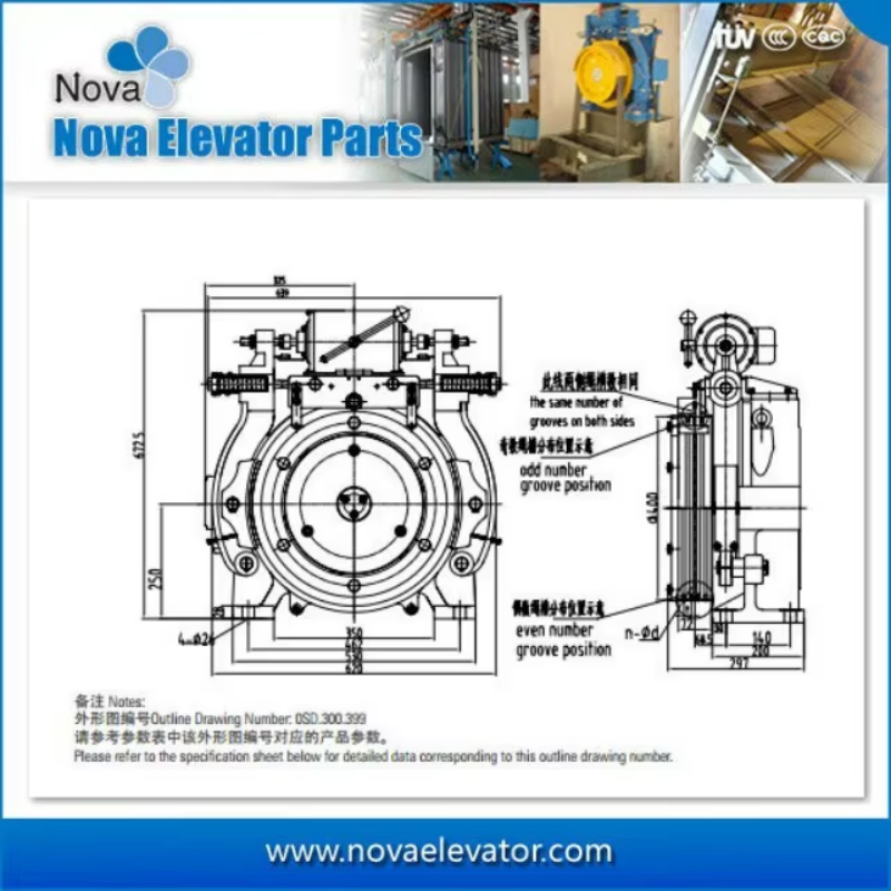 VTSP217 emelő vontatógép szállító GTW9A Kone lift sebességváltó nélküli vontatógép