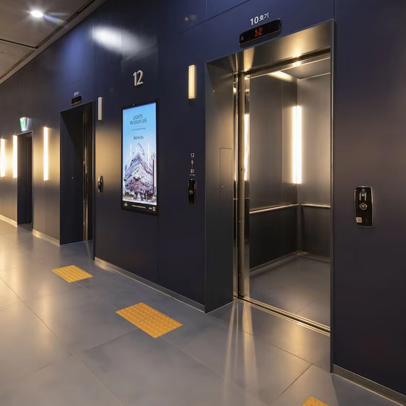 VTEP119 Ascensores személyliftek sebességváltó nélküli AC többszintes épületekhez ISO9001 tanúsítvánnyal rendelkező rozsdamentes acél Könnyű telepítés