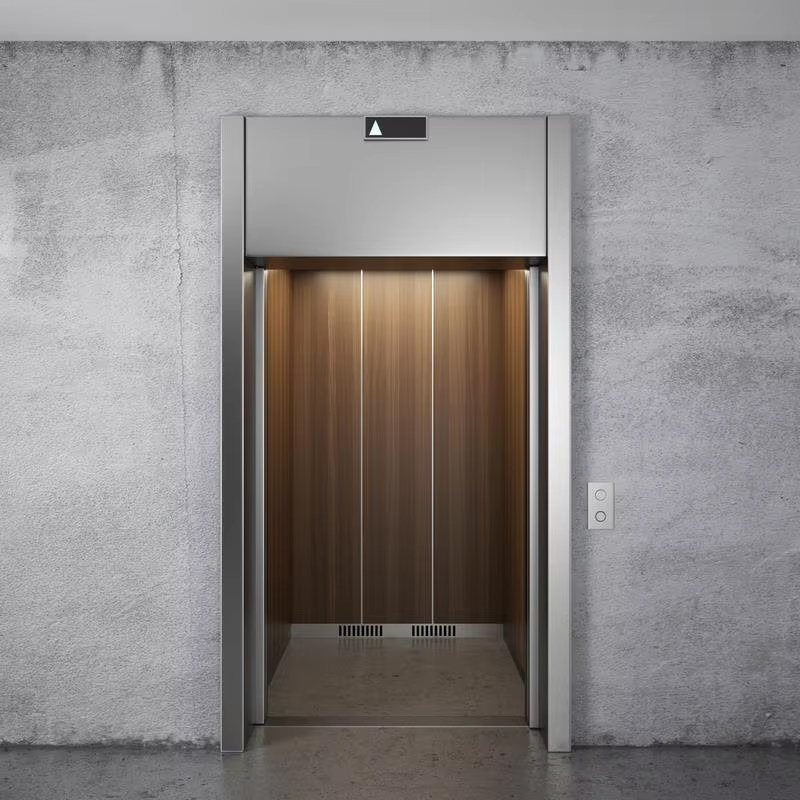VTEP121 Hot Selling NV modell 6-8 személyes 630 kg sebességváltó nélküli AC modern lift épület személylift rozsdamentes acél PVC padlóval