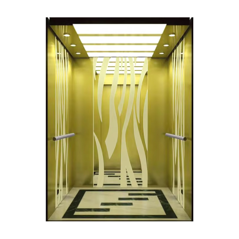 VTEP121 Hot Selling NV modell 6-8 személyes 630 kg sebességváltó nélküli AC modern lift épület személylift rozsdamentes acél PVC padlóval