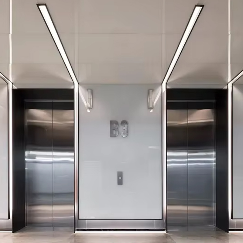 VTEP121 Hot Selling NV modell 6-8 személyes 630 kg sebességváltó nélküli AC modern lift épület személylift rozsdamentes acél PVC padlóval