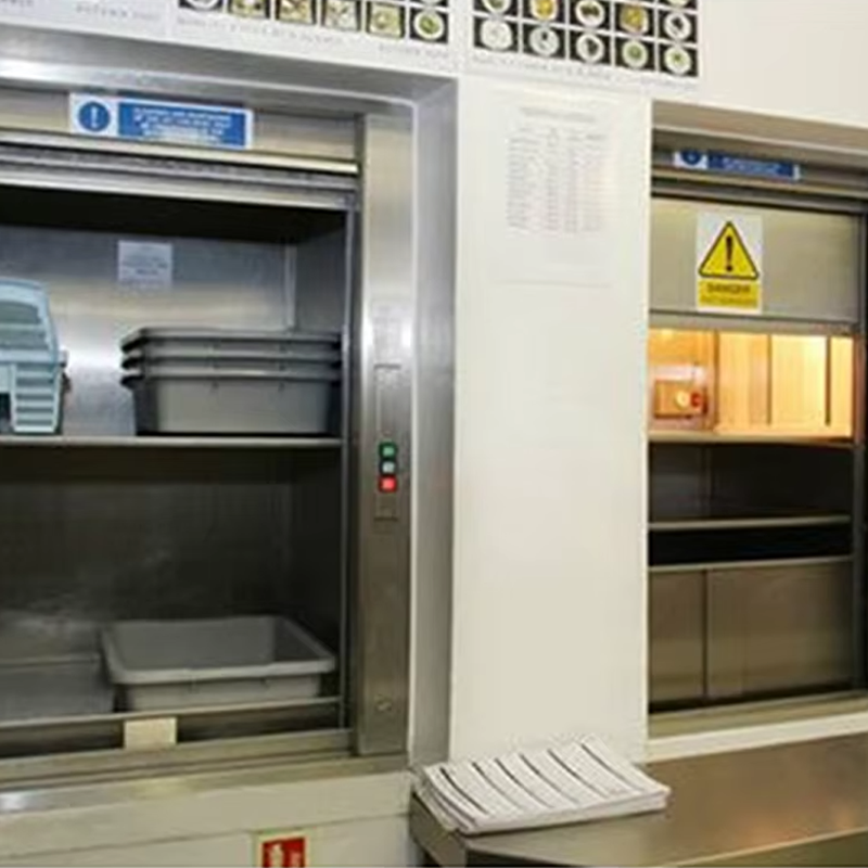 VTEF116 Ascensores Elevadores Étterem Élelmiszer házhoz szállító Duplafelszolgáló biztonsági ajtózárral