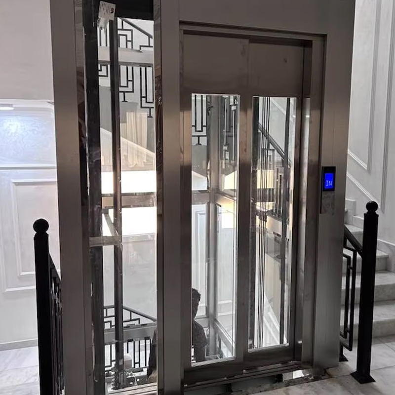 VTEP124 kínai márka modern személylift gyártó, nagy teljesítményű lift szállodai használatú PVC padló rozsdamentes acél váltóáramú meghajtó