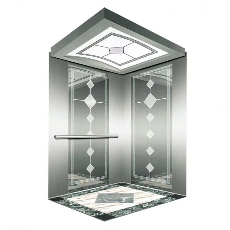 VTSP134 személylift kabin energiahatékony LED mennyezetű rozsdamentes acél szerkezettel, ISO9001 tanúsítvánnyal 1 év garancia